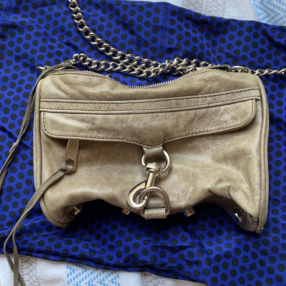 Rebecca Minkoff leather crossbody bag in grey
